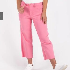 Judy Blue High Waist Wide Leg Cropped Jeans Pink 13